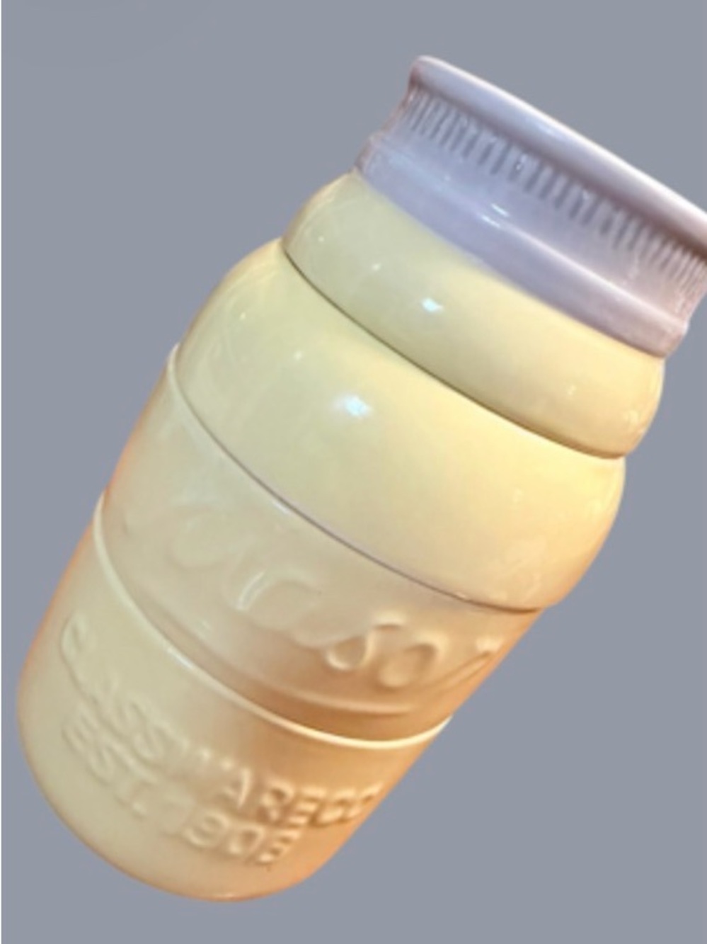 Yellow/Cream Ceramic Mason Jar Measuring Cups